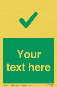 Custom green background, green tick