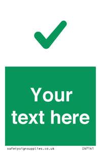 Custom green background, green tick