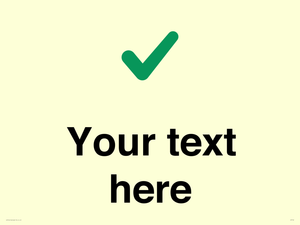 Custom plain background, green tick