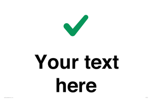 Custom plain background, green tick