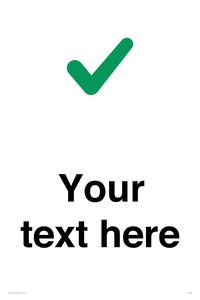 Custom plain background, green tick