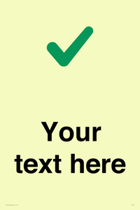 Custom plain background, green tick