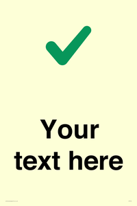 Custom plain background, green tick