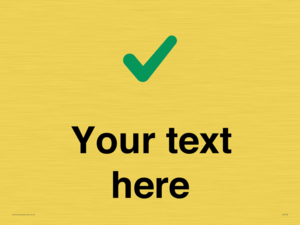 Custom plain background, green tick