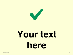 Custom plain background, green tick