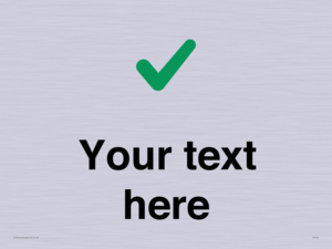 Custom plain background, green tick