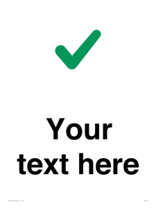 Custom plain background, green tick