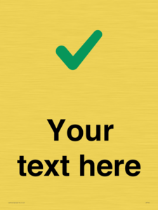 Custom plain background, green tick