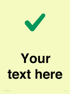 Custom plain background, green tick