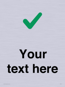 Custom plain background, green tick