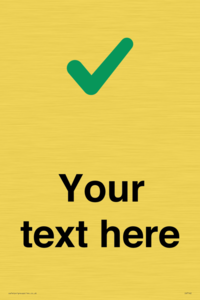 Custom plain background, green tick