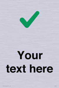 Custom plain background, green tick