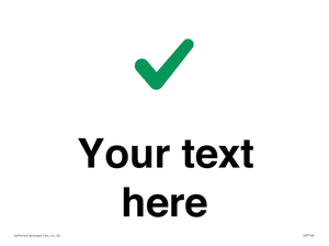 Custom plain background, green tick