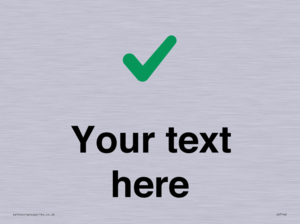 Custom plain background, green tick