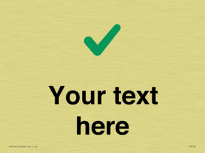 Custom plain background, green tick