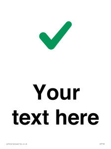 Custom plain background, green tick