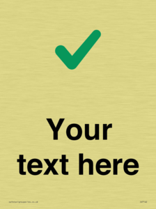 Custom plain background, green tick