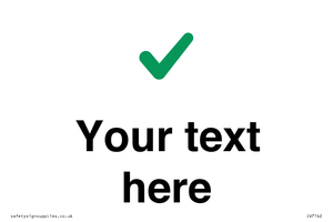 Custom plain background, green tick