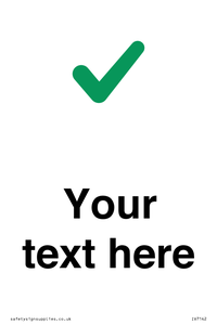 Custom plain background, green tick