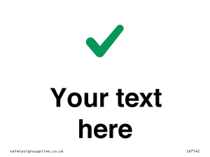 Custom plain background, green tick