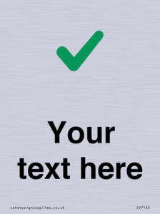 Custom plain background, green tick