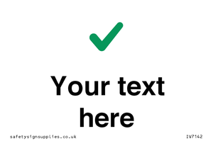 Custom plain background, green tick