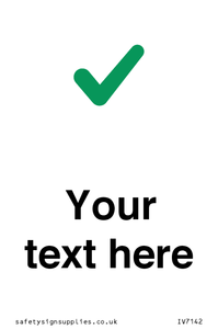 Custom plain background, green tick