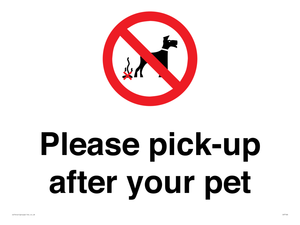 Please pick-up after your pet