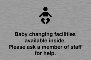 Baby changing facilities available inside. Please ask a member of staff for help.