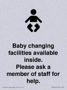 Baby changing facilities available inside. Please ask a member of staff for help.