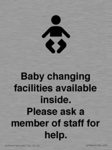 Baby changing facilities available inside. Please ask a member of staff for help.