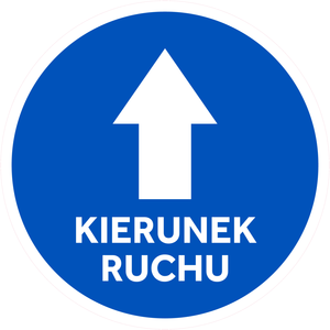 Blue with white arrow kierunek ruchu
