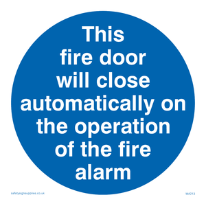 Fire door closes automatically