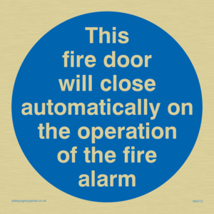 Fire door closes automatically
