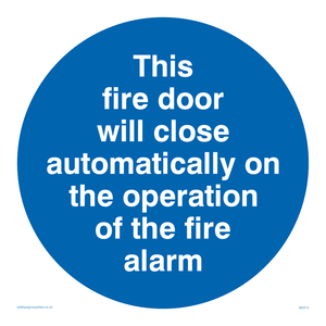 Fire door closes automatically