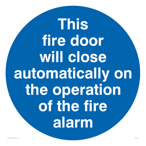 Fire door closes automatically