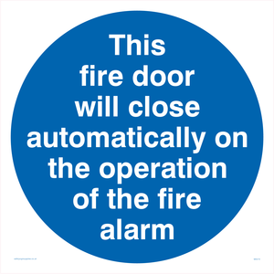 Fire door closes automatically