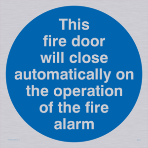 Fire door closes automatically