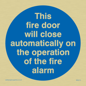Fire door closes automatically