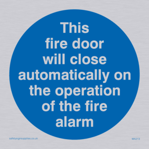 Fire door closes automatically