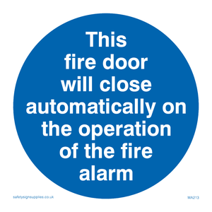 Fire door closes automatically