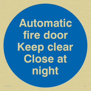 Auto fire door keep clear