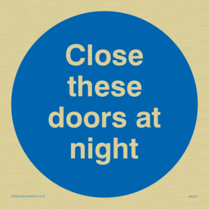 close these doors at night