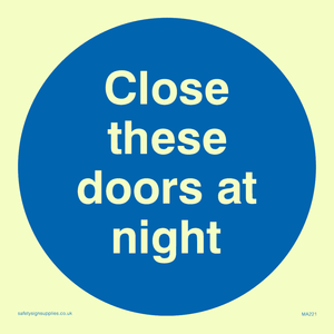close these doors at night