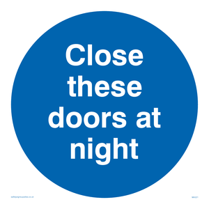 close these doors at night