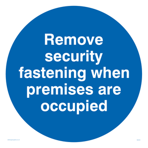 Remove security when occupied