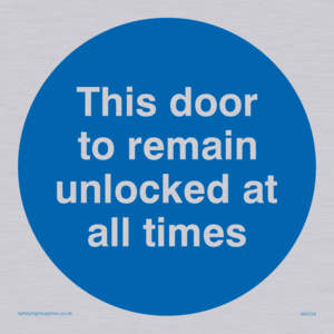this door to remain unlocked at all times