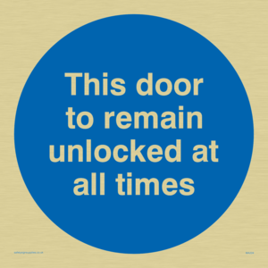 this door to remain unlocked at all times