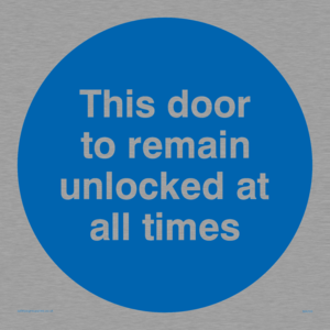 this door to remain unlocked at all times
