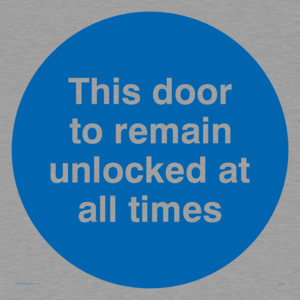 this door to remain unlocked at all times